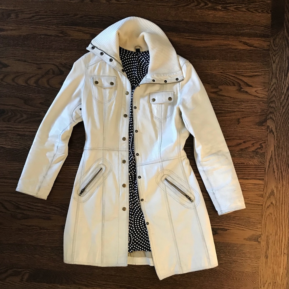 Unique vintage genuine leather coat